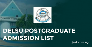 delsu post graduate admission list