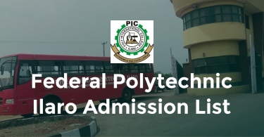federal polytechnic ilaro admission list