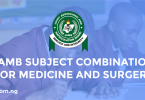 jamb subject combination for medicine and surgery