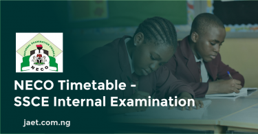 NECO timetable for internal examination