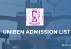 uniben admission list