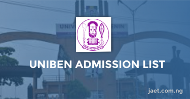 uniben admission list