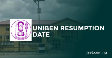 uniben resumption date