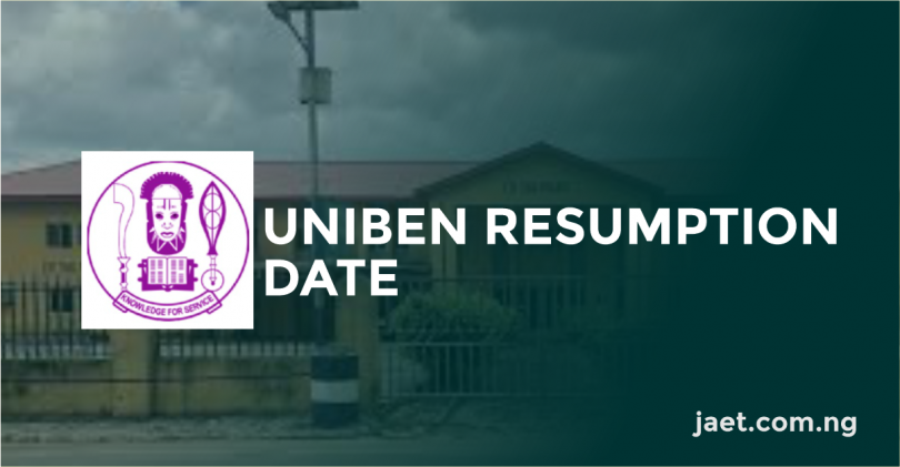 uniben resumption date