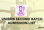 uniben second batch admission admission list