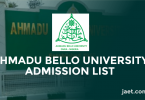 Ahmadu Bello University Admission List