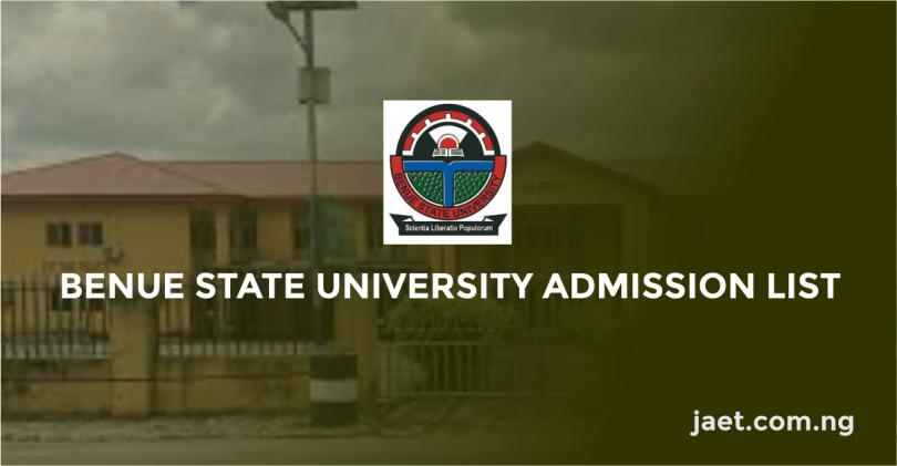 Benue State University Admission List