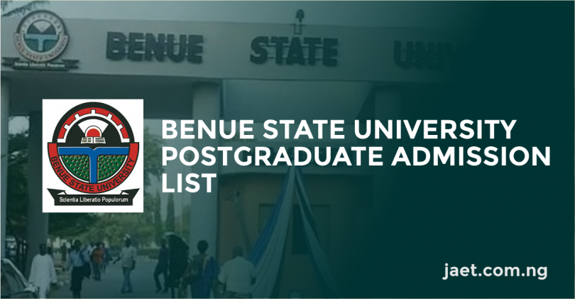 Benue State University Postgraduate Admission List