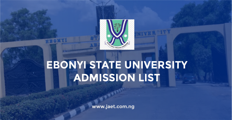 Ebonyi State University Admission List