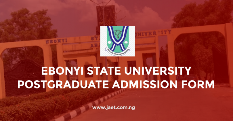 Ebonyi State University Postgraduate Admission Form