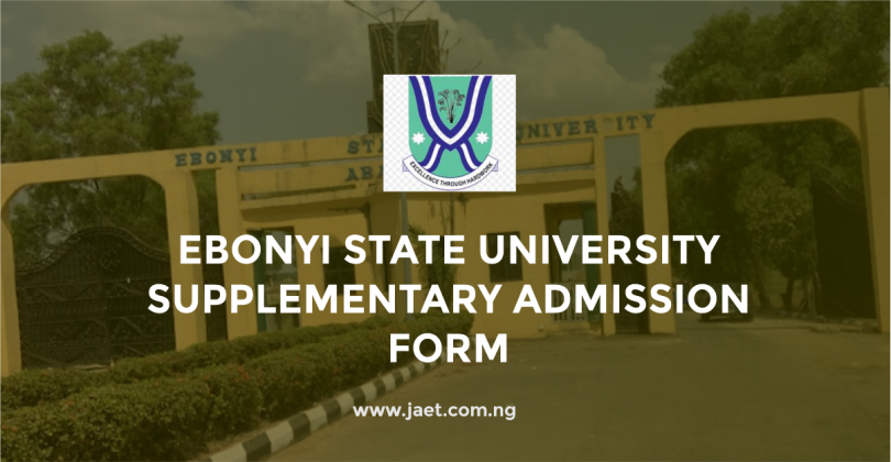 Ebonyi State University Supplementary Admission Form