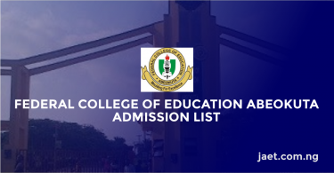Federal College of Education Abeokuta Admission List