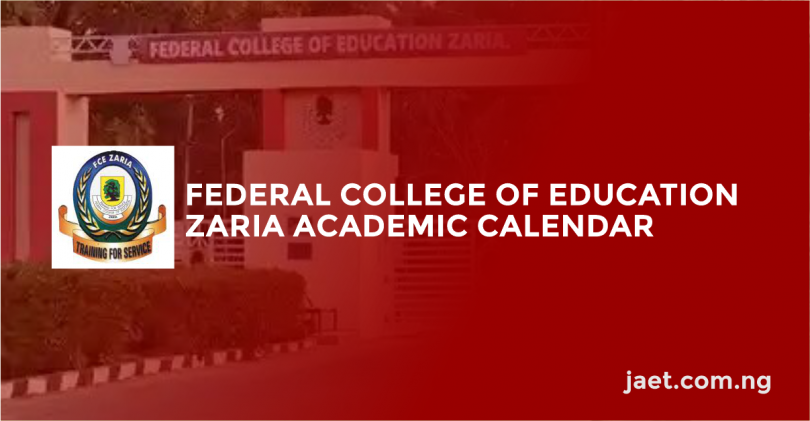 Federal College of Education Zaria Academic Calendar