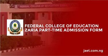 Federal College of Education Zaria Part-time Admission