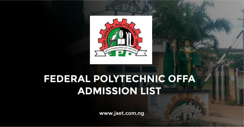 Federal Polytechnic Offa Admission List