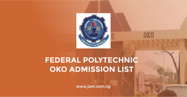 Federal Polytechnic Oko Admission List