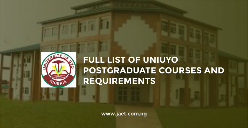 UNIUYO Postgraduate Courses and Requirements