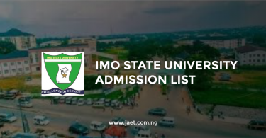 Imo State University Admission List