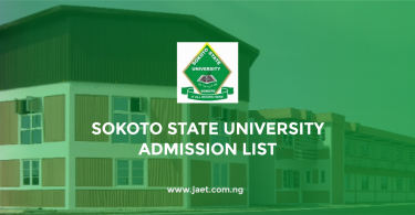 Sokoto State University Admission List