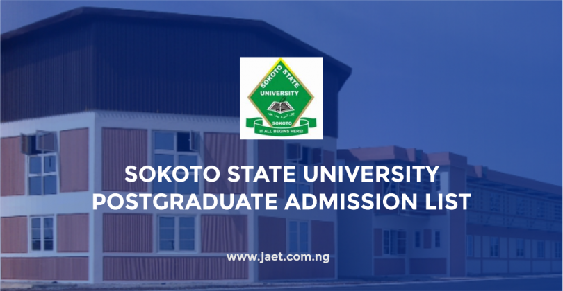 Sokoto State University Postgraduate Admission List