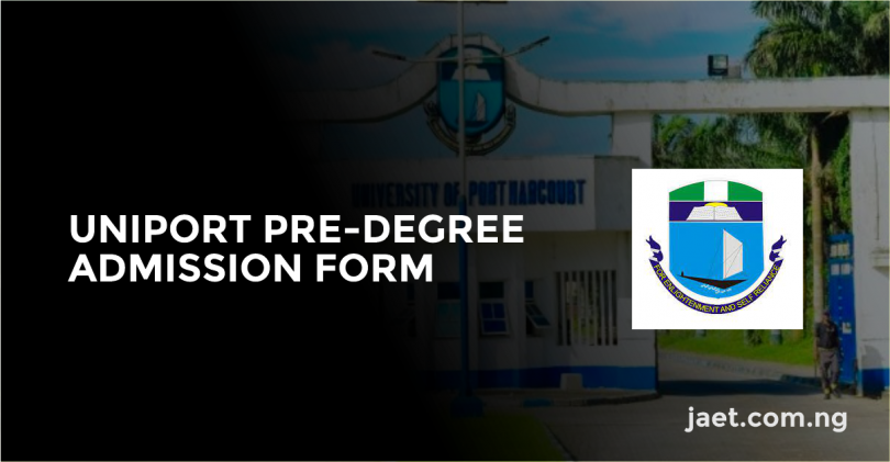 UNIPORT Pre-Degree Admission Form