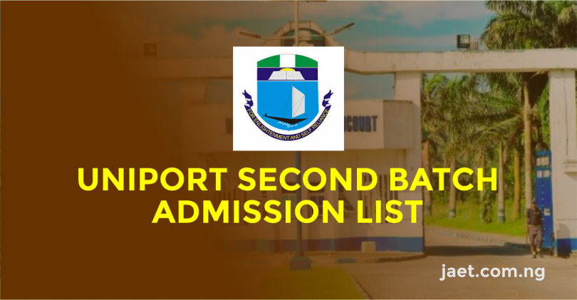 UNIPORT Second Batch Admission List