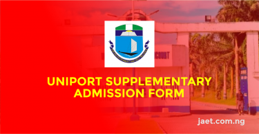 UNIPORT Supplementary Admission Form
