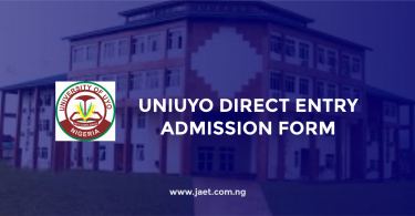 UNIUYO Direct Entry Admission Form
