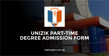 UNIZIK Part-Time Degree Admission Form