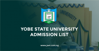 Yobe State University Admission List