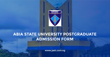 Abia State University Postgraduate Admission Form