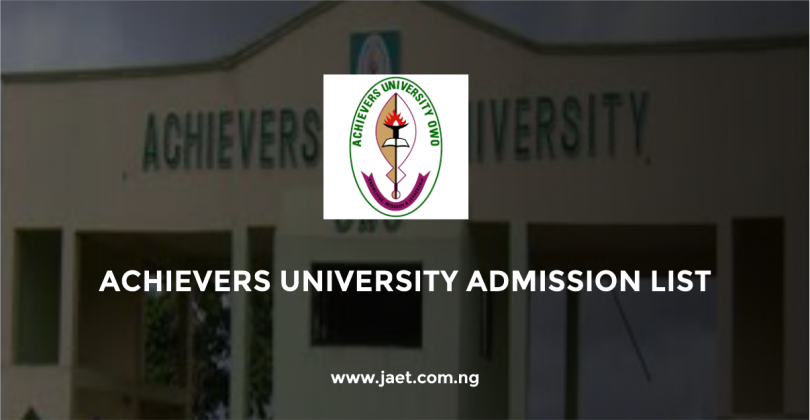 Achievers University Admission List