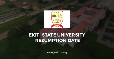 Ekiti State University Resumption Date