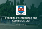 Federal Polytechnic Ede Admission List