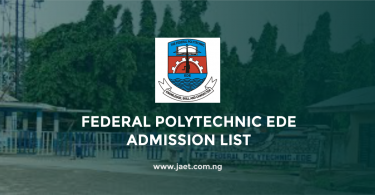 Federal Polytechnic Ede Admission List