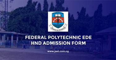 Federal Polytechnic Ede HND Admission Form