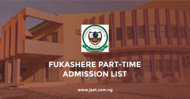 FUKASHERE Part-Time Admission List