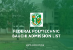 Federal Polytechnic Bauchi Admission List
