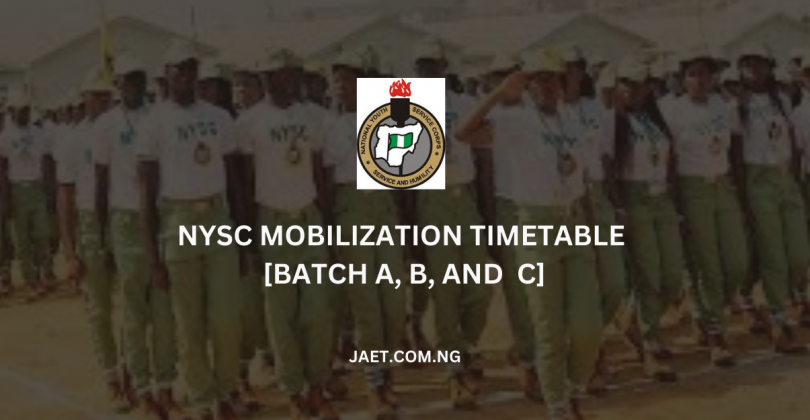 NYSC Mobilization Timetable